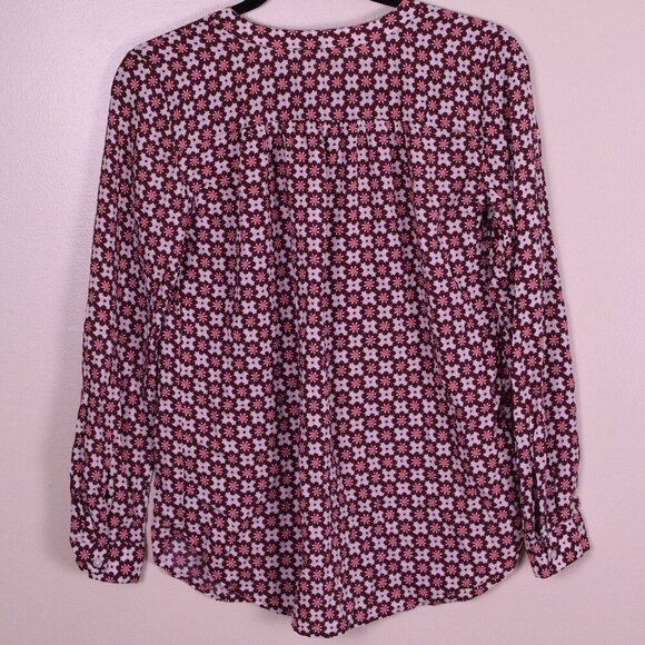 Women's Ann Taylor LOFT Petalwork Poet Long Sleeve Floral Blouse - Size XS - Picture 7 of 7
